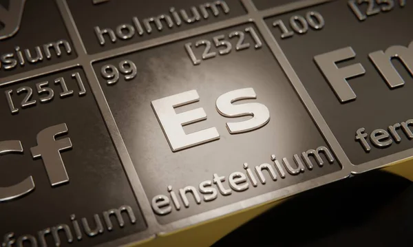 Hervorhebung Des Chemischen Elements Einsteinium Periodensystem Der Elemente Rendering — Stockfoto