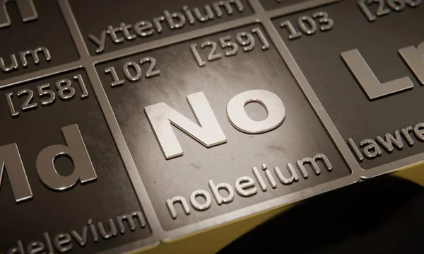 Highlight Chemical Element Nobelium Periodic Table Elements Rendering — Stock Photo, Image