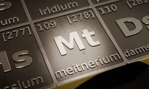 Highlight Chemical Element Meitnerium Periodic Table Elements Rendering — Stock Photo, Image