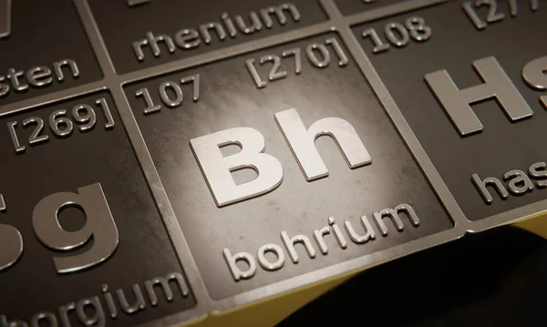 Resalte Elemento Químico Bohrium Tabla Periódica Elementos Renderizado —  Fotos de Stock