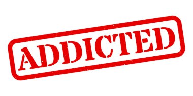 Bağımlı Kırmızı Kauçuk Damga Vektörü