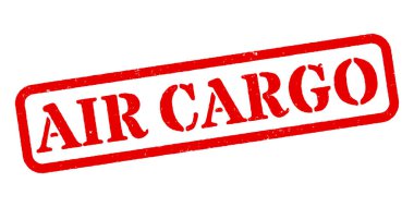 Hava Kargosu Kırmızı Kauçuk Damga Vektörü