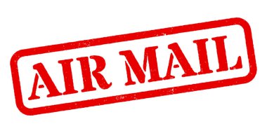 Hava Postası Kırmızı Kauçuk Damga Vektörü