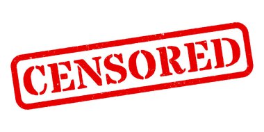 Sansürlenmiş Kırmızı Kauçuk Damga Vektörü