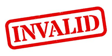 Geçersiz Kırmızı Kauçuk Damga Vektörü