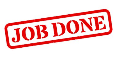 Görev tamamlandı Kırmızı Lastik Damga Vektörü