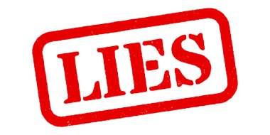 Yalanlar Kırmızı Kauçuk Damga Vektörü