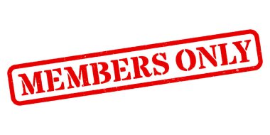 Sadece Üyeler Kırmızı Kauçuk Damga Vektörü