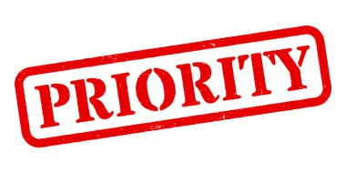 Öncelikli Kırmızı Kauçuk Damga Vektörü