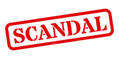 Skandal Kırmızı Kauçuk Damga Vektörü