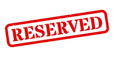 Rezervasyonlu Kırmızı Kauçuk Damga Vektörü