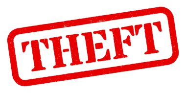 Hırsız Kırmızı Kauçuk Damga Vektörü