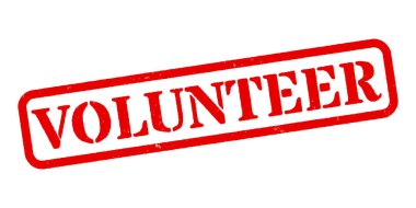 Gönüllü Kırmızı Kauçuk Damga Vektörü