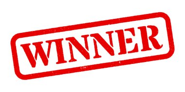 Kazanan Kırmızı Lastik Damga Vektörü