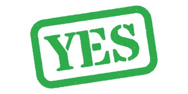 Evet Yeşil Lastik Damga Vektörü