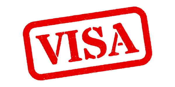 Vektor Razítka Visa Red Rubber — Stockový vektor