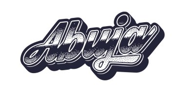 Geçmişe dönük üç boyutlu grafik tarzında Abuja şehir adı