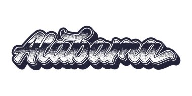 Geçmişe dönük üç boyutlu grafik biçiminde Alabama durum adı