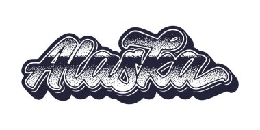 Alaska eyaleti ismi üç boyutlu grafik tarzında