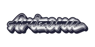 Arizona eyaleti ismi retro üç boyutlu grafik tarzında