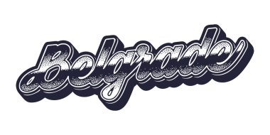 Belgrad 'ın eski üç boyutlu grafik tarzında şehir adı