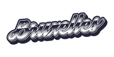 Brüksel 'in eski üç boyutlu grafik tarzındaki şehir adı