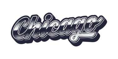 Chicago şehrinin eski üç boyutlu grafik tarzı