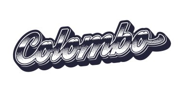 Geçmişe dönük üç boyutlu grafik tarzında Colombo şehir adı