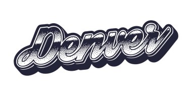 Denver şehir adı retro üç boyutlu grafik tarzında