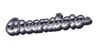 Greensboro şehrinin eski üç boyutlu grafik biçimi