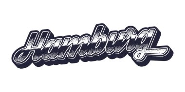 Hamburg şehrinin eski üç boyutlu grafik biçimi