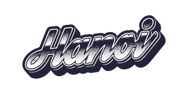 Üç boyutlu grafik tarzında Hanoi şehir adı