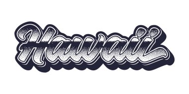 Hawaii eyaleti ismi üç boyutlu grafik tarzında