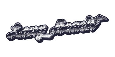 Üç boyutlu grafik tarzında Long Beach şehir adı