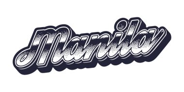 Manila şehrinin eski üç boyutlu grafik biçimi