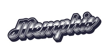 Geçmişe dönük üç boyutlu grafik tarzında Memphis şehir adı