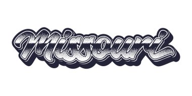 Missouri durum adı retro üç boyutlu grafik biçimi