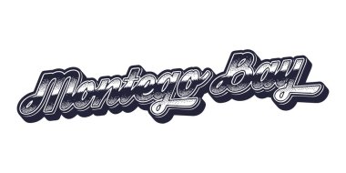 Montego Körfezi üç boyutlu grafik tarzında şehir adı