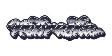 Nebraska durum adı retro üç boyutlu grafik biçimi