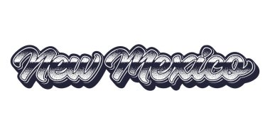 New Mexico eyaleti ismi üç boyutlu grafik tarzında