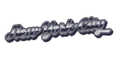 New York Şehri ismi üç boyutlu grafik tarzında retro