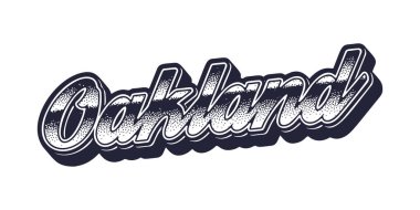 Oakland şehrinin retro üç boyutlu grafik biçimi