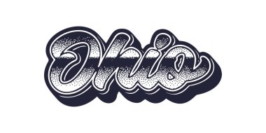 Ohio eyaleti ismi retro üç boyutlu grafik tarzında