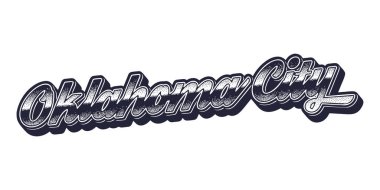 Oklahoma City ismi retro üç boyutlu grafik tarzında