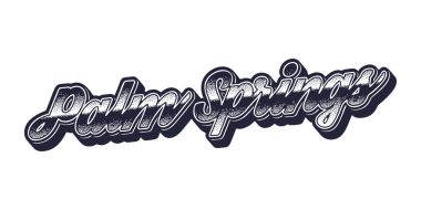 Palm Springs şehrinin eski üç boyutlu grafik tarzı