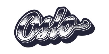 Üç boyutlu grafik tarzında Oslo şehir adı