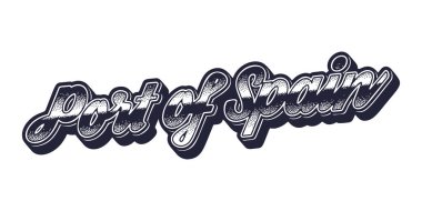 İspanya 'nın Port şehri adı üç boyutlu grafik tarzında