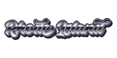 Rhode Island eyaleti ismi eski üç boyutlu grafik tarzında