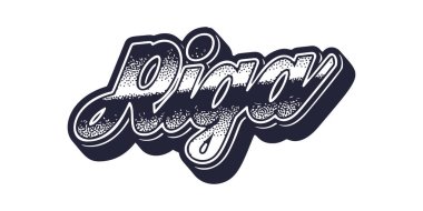 Üç boyutlu grafik tarzında Riga şehir adı