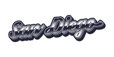 San Diego şehrinin eski üç boyutlu grafik tarzı